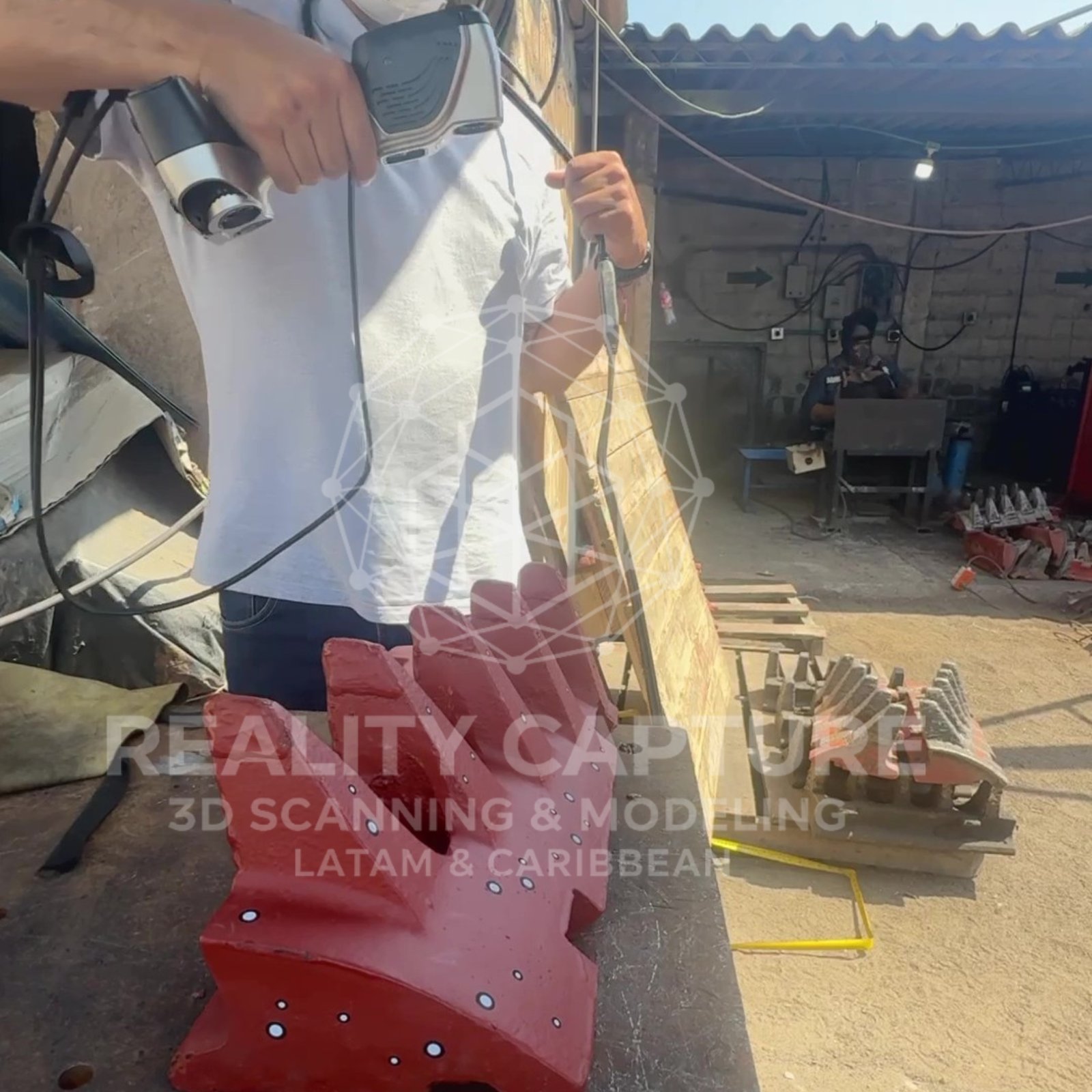 Inspección dimensional de una pieza industrial